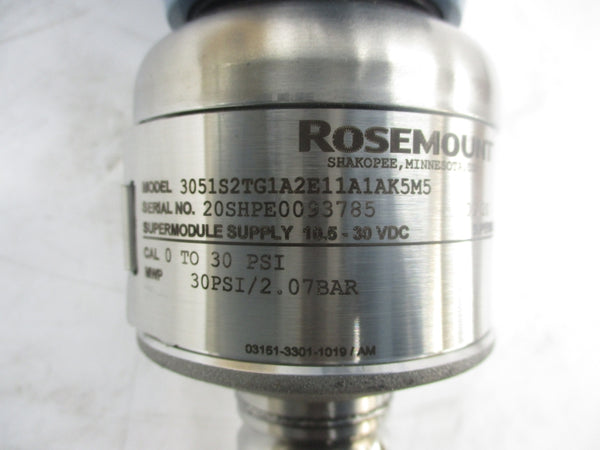 ROSEMOUNT 3051S2TG1A2E11A1AK5M5 10.5-30VDC 0-30PSI NSMP