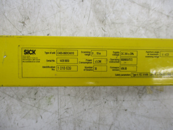 SICK C40S-0603CA010 F/W V06.00 24VDC (AS PICTURED) NSNP