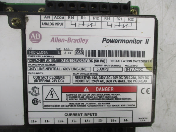 ALLEN BRADLEY 1403-LM05A SER. A F/W 2.10 120/240VAC 5A (AS PICTURED) UNMP