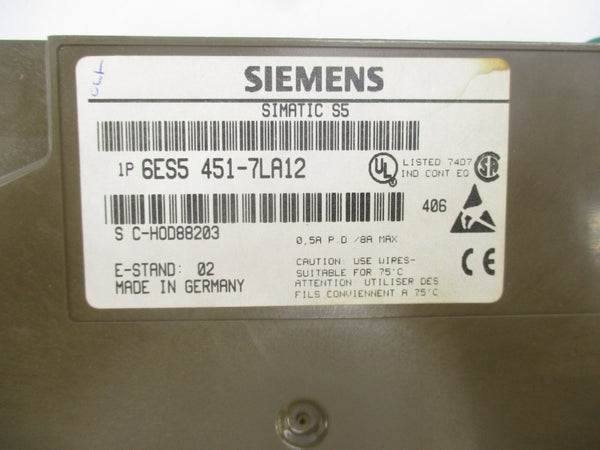 SIEMENS 6ES5 451-7LA12 UNMP