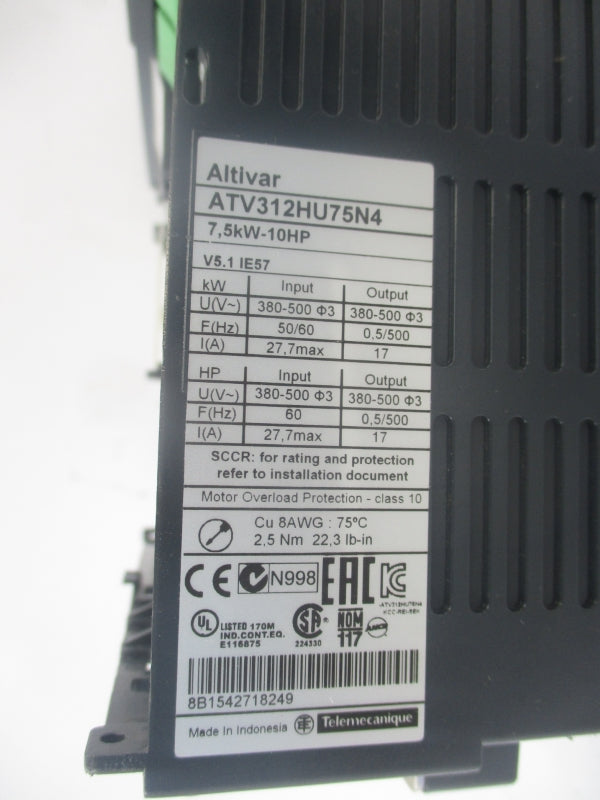 SCHNEIDER ELECTRIC ATV312HU75N4 380-500V 27.7A (AS PICTURED1) NSNP