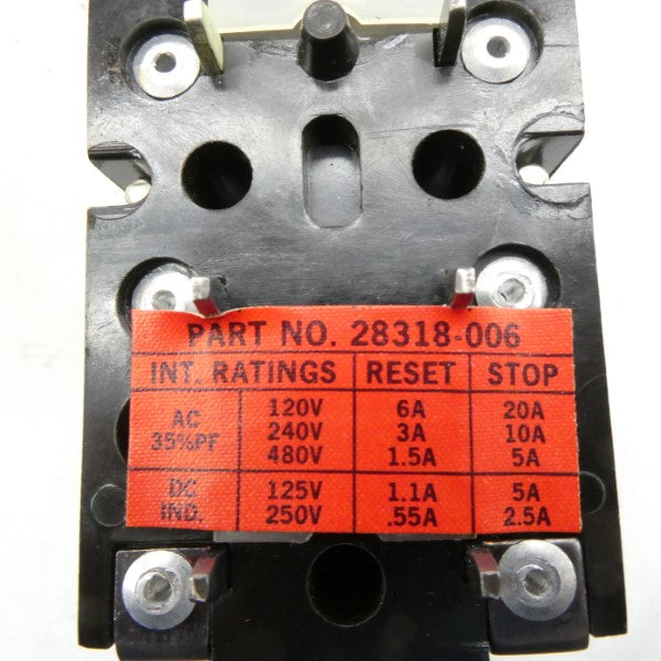 HUBBELL PG6 28318-006 480V 1.5A NSMP
