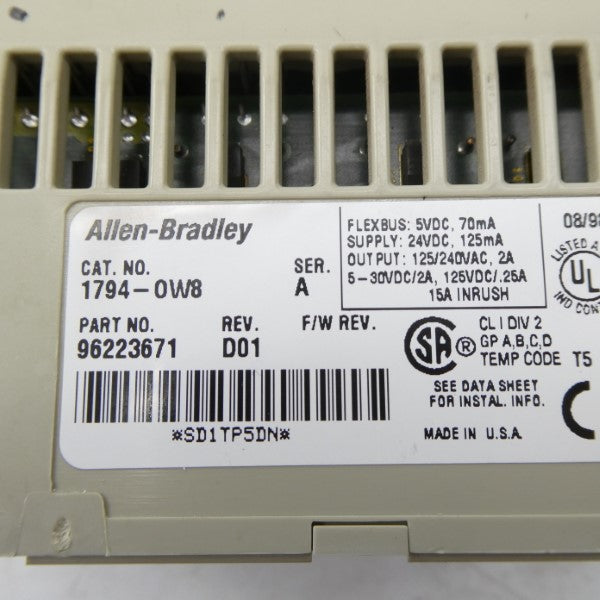 ALLEN BRADLEY 1794-OW8 SER. A 24VDC REV. D01 NSNP