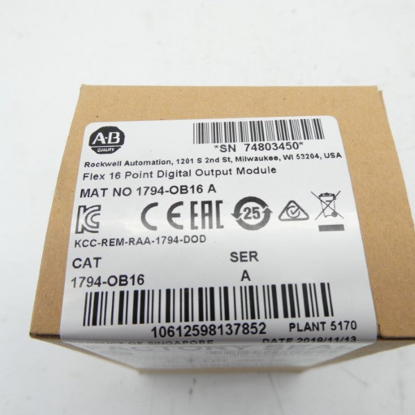 ALLEN BRADLEY 1794-OB16 SER. A DATE: 2019 NSFS
