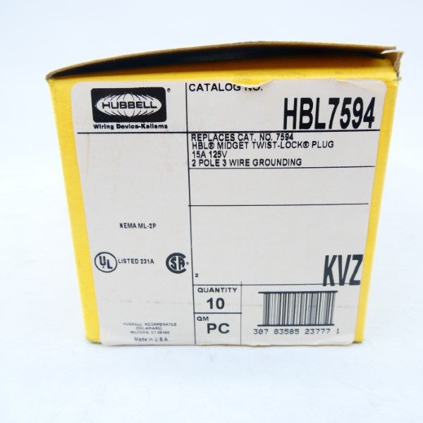 HUBBELL HBL7594 125V 15A (PKG OF 10) NSMP