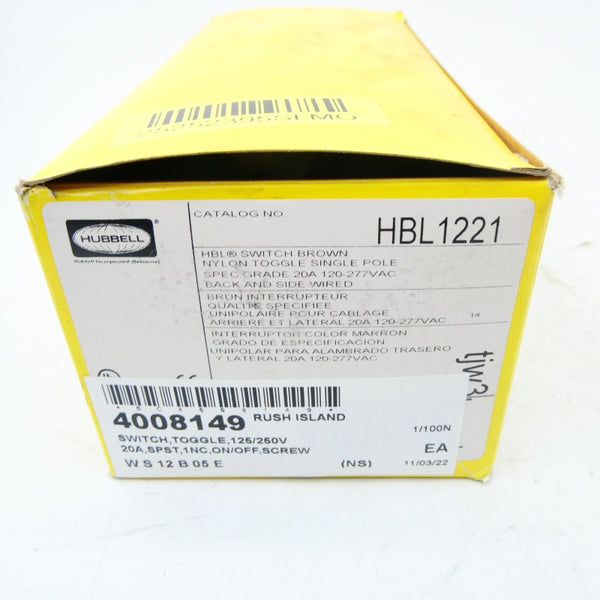 HUBBELL HBL1221 120-277VAC 20A (PKG OF 8) NSMP