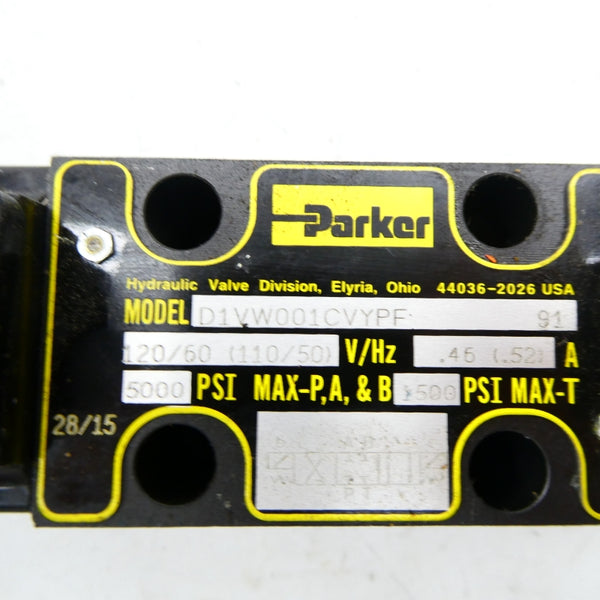 PARKER D1VW001CVYPF91 110/120V .45/.52A 5000PSI NSNP