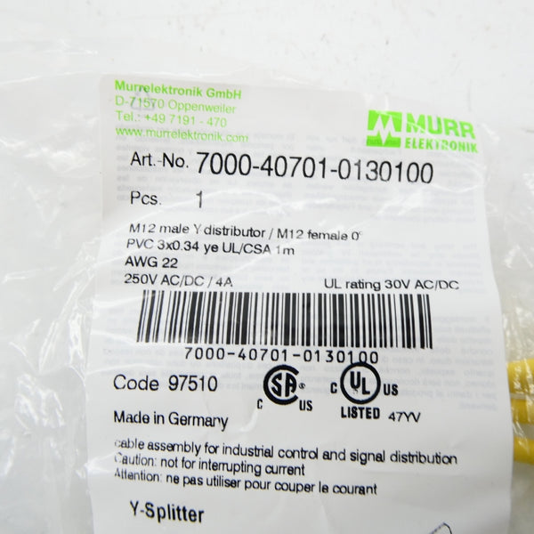 MURR ELEKTRONIK 7000-40701-0130100 250VAC/DC 4A NSMP