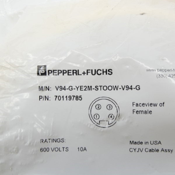 PEPPERL+FUCHS V94-G-YE2M-STOOW-V94-G 70119785 600V 10A NSMP