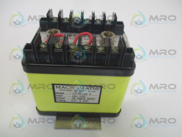 MACROMATIC SS22122C SOLID STATE TIME DELAY RELAY .05-5 SEC. NSMP