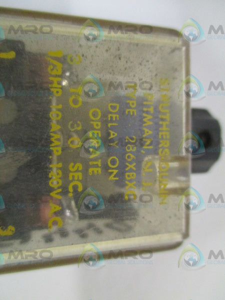 STRUTHERS-DUNN 286XBXC TIME DELAY RELAY 3-30 SEC. 120VAC UNMP