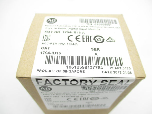 ALLEN BRADLEY 1794-IB16 SER. A DATE: 2018 NSFS