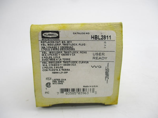 HUBBELL HBL2811 120/208VAC 30A NSMP
