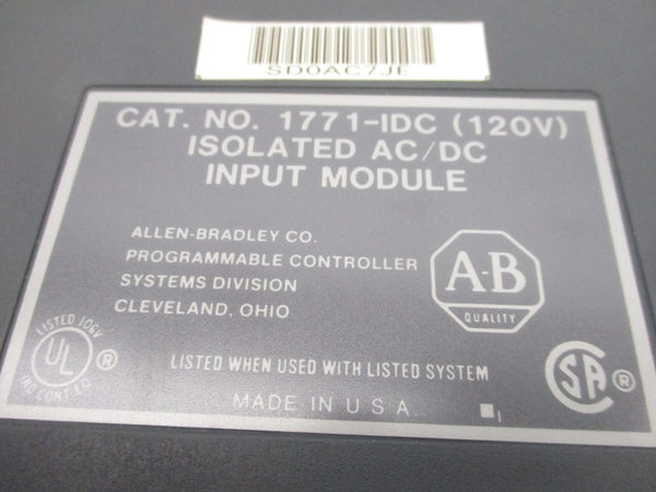 ALLEN BRADLEY 1771-IDC 120VAC/DC (NO TERMINAL) NSNP