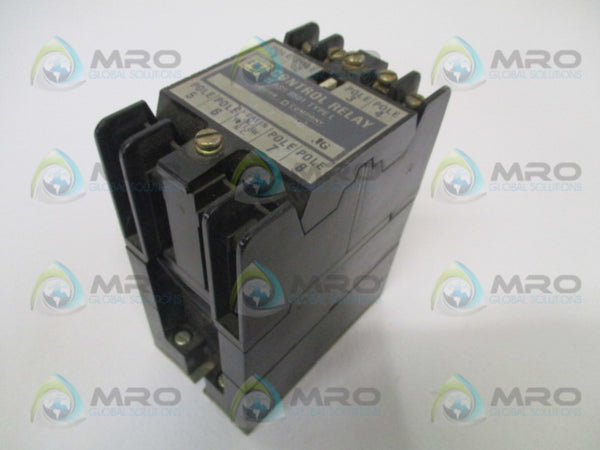 SQUARE D 8501-LO-20 CONTROL RELAY 120V UNMP
