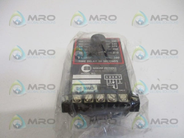 SYRACUSE ELECTRONICS TE-13332 TIME DELAY RELAY 3.6-360 SEC. 24VAC NSMP