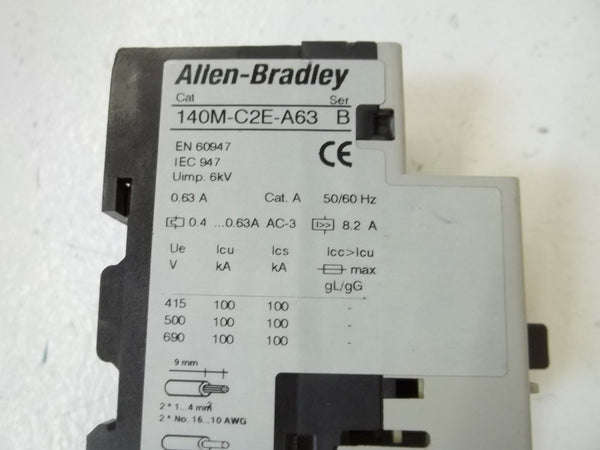 ALLEN BRADLEY 140M-C2E-A63 SER.B MOTOR STARTER PROTECTOR 0.4-0.63A UNMP