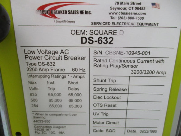 SQUARE D DS-632 635V 3200A NSNP