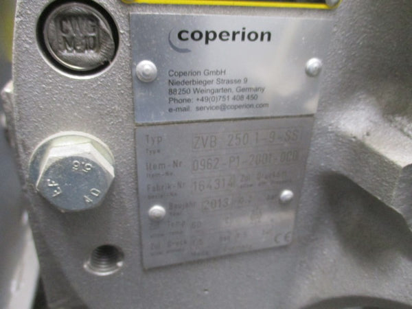 COPERION STAINLESS ROTARY VALVE ZVB250.1-9-SS 0962-P1-2001-0C0 NSNP