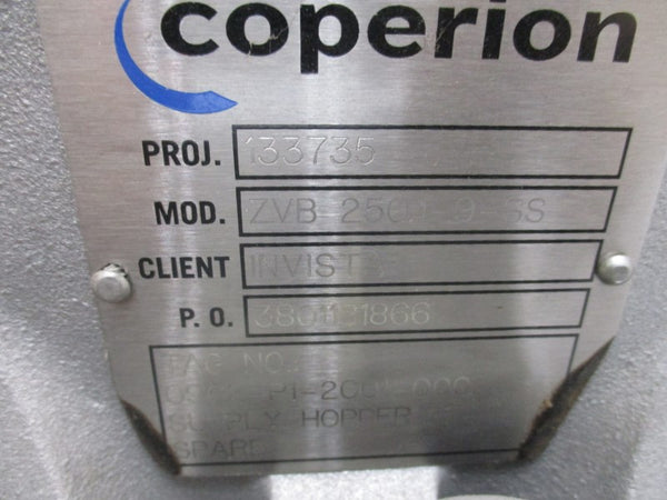 COPERION STAINLESS ROTARY VALVE ZVB250.1-9-SS 0962-P1-2001-0C0 NSNP