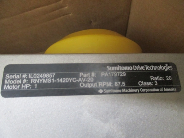SUMITOMO DRIVE TECHNOLOGIES RNYMS1-1420YC-AV-20 PA179729 460V 2.1/1.9A NSMP