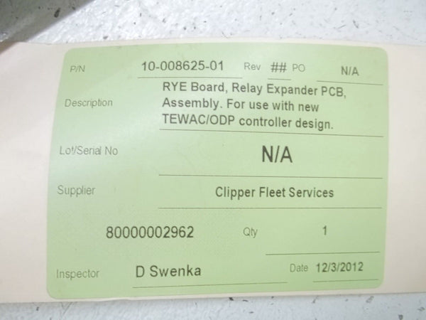 CLIPPER 10-008625-01 RYE BOARD, RELAY EXPANDER PCB UNMP