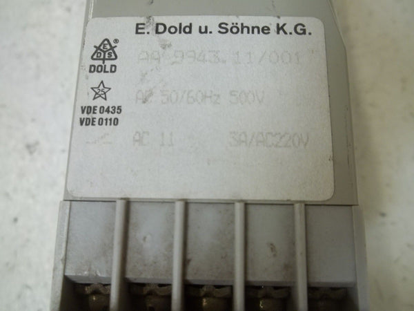 E.DOLD U. SOHNE K.G. AA9943.11/001 TIME DELAY RELAY MULIT-RANGE 500V UNMP