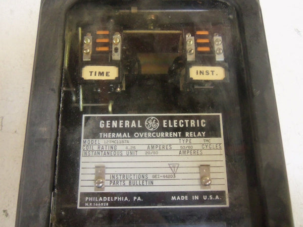 GENERAL ELECTRIC 12TMC11B7A THERMAL OVERCURRENT RELAY UNMP