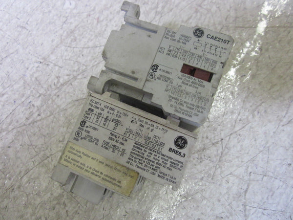 GENERAL ELECTRIC CAE210T CONTACTOR 120V W/ BRE6,3 RELAY UNMP