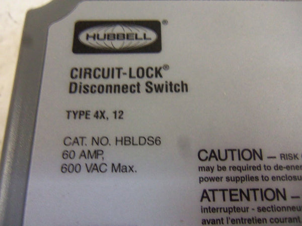HUBBELL HBLD56 DISCONNECT SWITCH NSMP