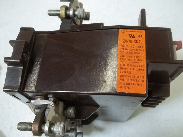 KLOCKNER-MOELLER Z4-70-CNA OVERLOAD RELAY UNMP