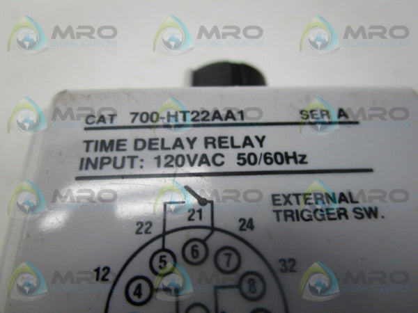 ALLEN BRADLEY 700-HT22A1 SER. A TIME DELAY RELAY 120VAC  UNMP