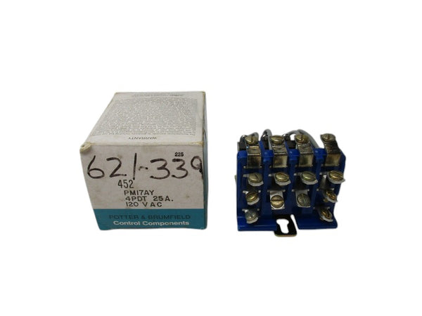 POTTER & BRUMFIELD PM17AY 4PDT RELAY 120VAC 25A NSMP