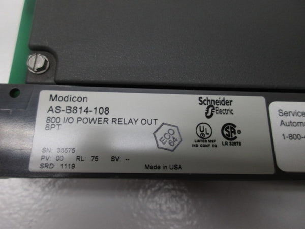 MODICON AS-B814-108 I/O POWER RELAY OUTPUT MODULE * REMAN *