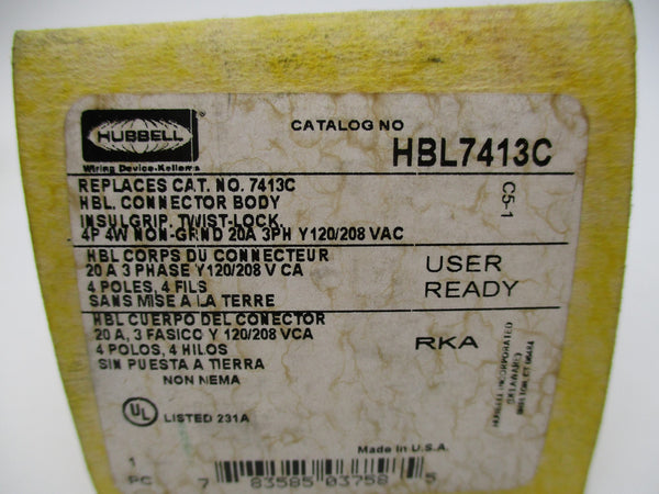 HUBBELL HBL7413C 120/208VAC 20A NSMP