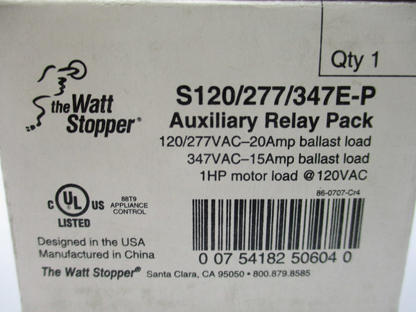THE WATT STOPPER S120/277/347E-P AUXILIARY RELAY 20A 120/277VAC NSMP