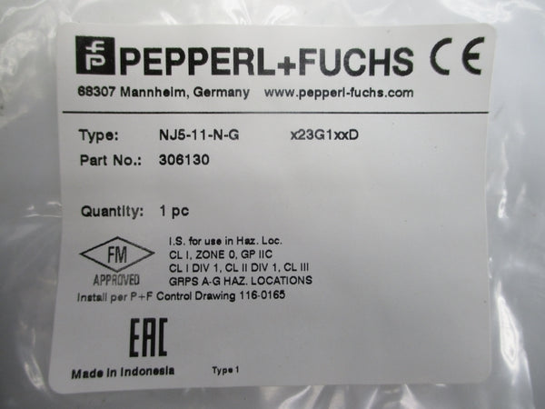 PEPPERL+FUCHS NJ5-11-N-G 306130 8.2VDC NSMP