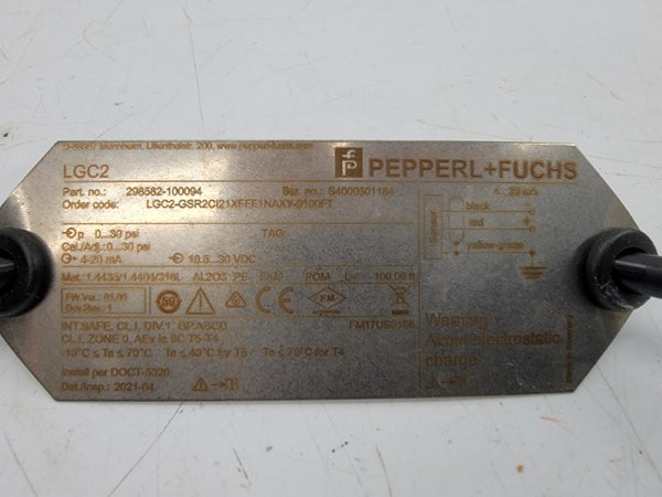 PEPPERL+FUCHS 298582-100094 LGC2 10.5-30VDC 0-30PSI 100' NSMP