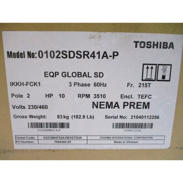 TOSHIBA 0102SDSR41A-P 230/460V NSFS