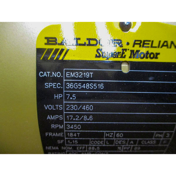 BALDOR RELIANCE EM3219T 36G548S516 230/460V 17.2/8.6A NSMP