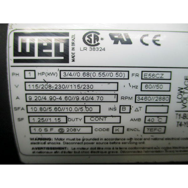MARCH PUMPS TE-7R-MD 0155-0011-0200 W/ WEG 11532398 115/208-230V 9.20/4.90-4.60//9.40/4.70A NSMP