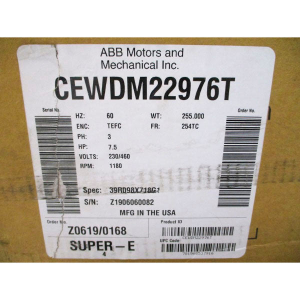 BALDOR RELIANCE CEWDM22976T 39R098X71861 230/460V 22/11A NSMP