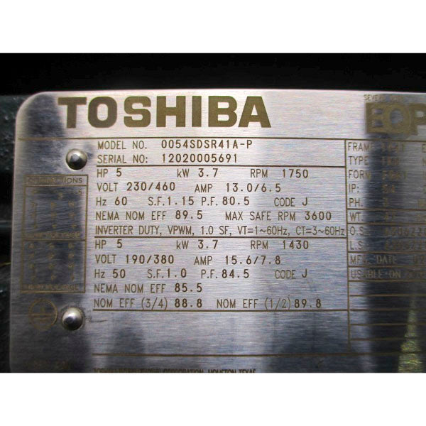 TOSHIBA 0054SDSR41A-P 230/460V 13.0/6.5A NSNP