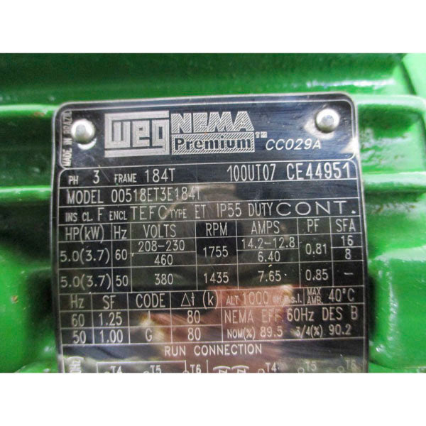 WEG 00518ET3E184 208-230/460V 14.2-12.8/6.40A NSNP