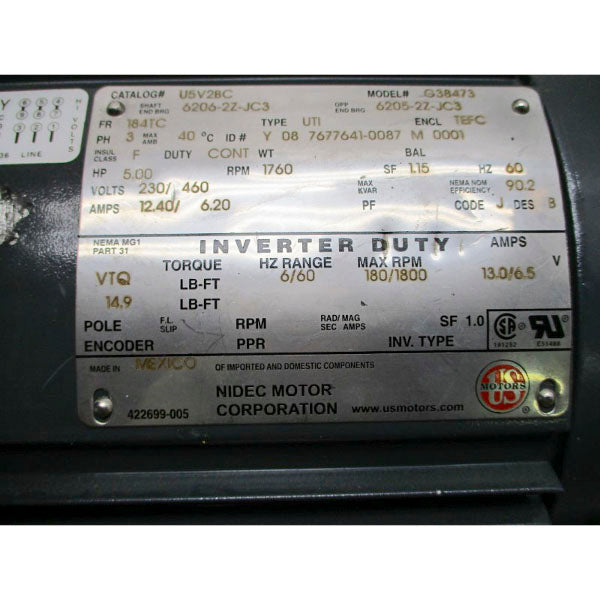 NIDEC U5V2BC G38473 230/460V 12.40/6.20A NSNP