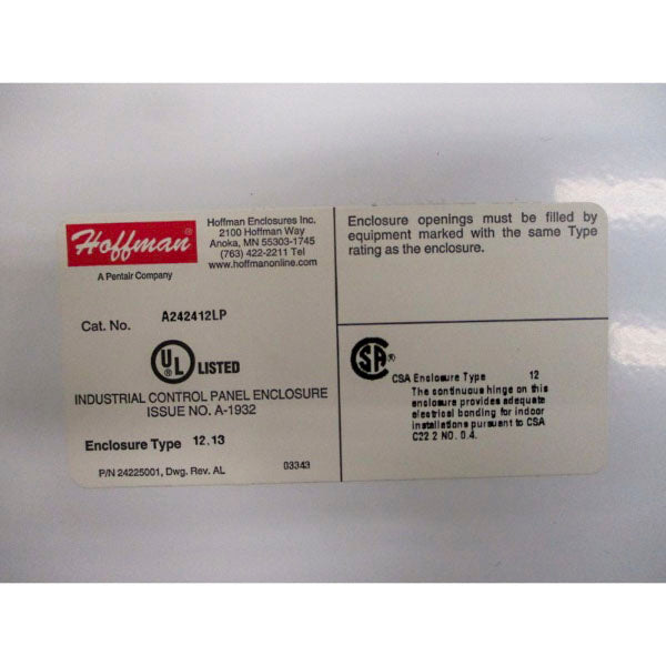 HOFFMAN A242412LP NSMP