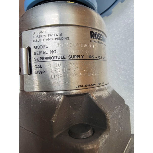 ROSEMOUNT 3051S2CD3A2B12A1AB4M5 10.5-42.4VDC 275PSI NSMP