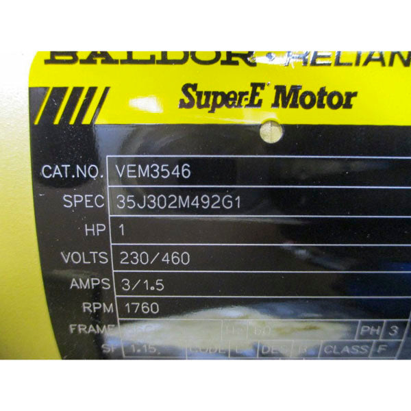 SPX H1-31 D212S W/ BALDOR RELIANCE VEM3546 35J302M492G1 230/460V 3/1.5A 1/2" NSMP