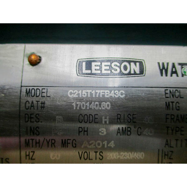 LEESON 170140.60 C215T17FB43C 208-230/460V 27-25/12.5A NSMP