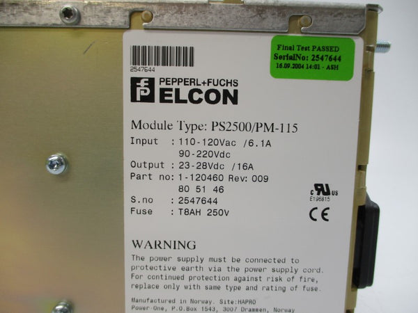 PEPPERL+FUCHS PS2500/PM-115 1-120460 110-120VAC 6.1A NSMP